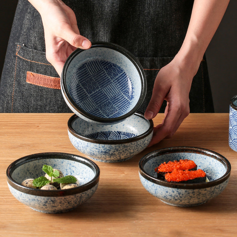 Traditional Japanese "Seigaiha" Rice Bowl